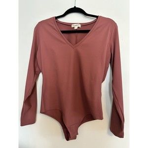 Magnolia Boutique Bodysuit, Pink With Some Stretch, Figure Flattering Sz Large